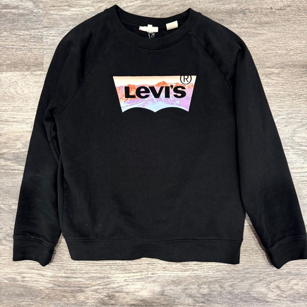Levi's Black Mountain Logo Graphic Crewneck Sweatshirt Women's XS